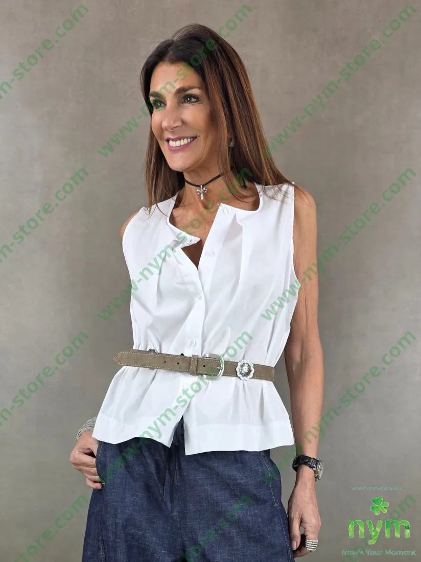 gilet popeline con sormonto 100co U / BIANCO / PE26 CAPOSPALLA