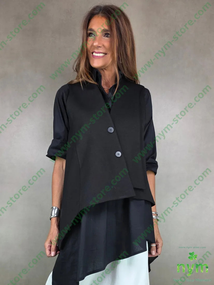 gilet punto mi due bottoni 65vi30ny5ea U / NERO / AI25 CAPOSPALLA