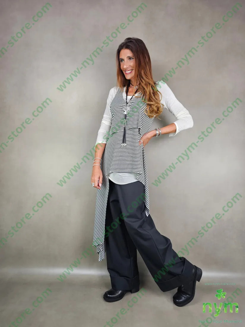 gilet riga lunghissimo lato viscosa 94vi6ea U / NERO / AI25 CAPOSPALLA