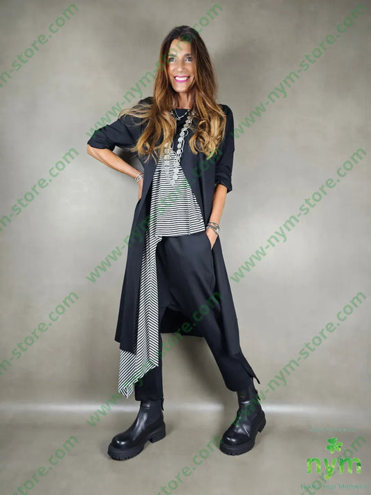 gilet riga lunghissimo lato viscosa 94vi6ea U / NERO / AI25 CAPOSPALLA