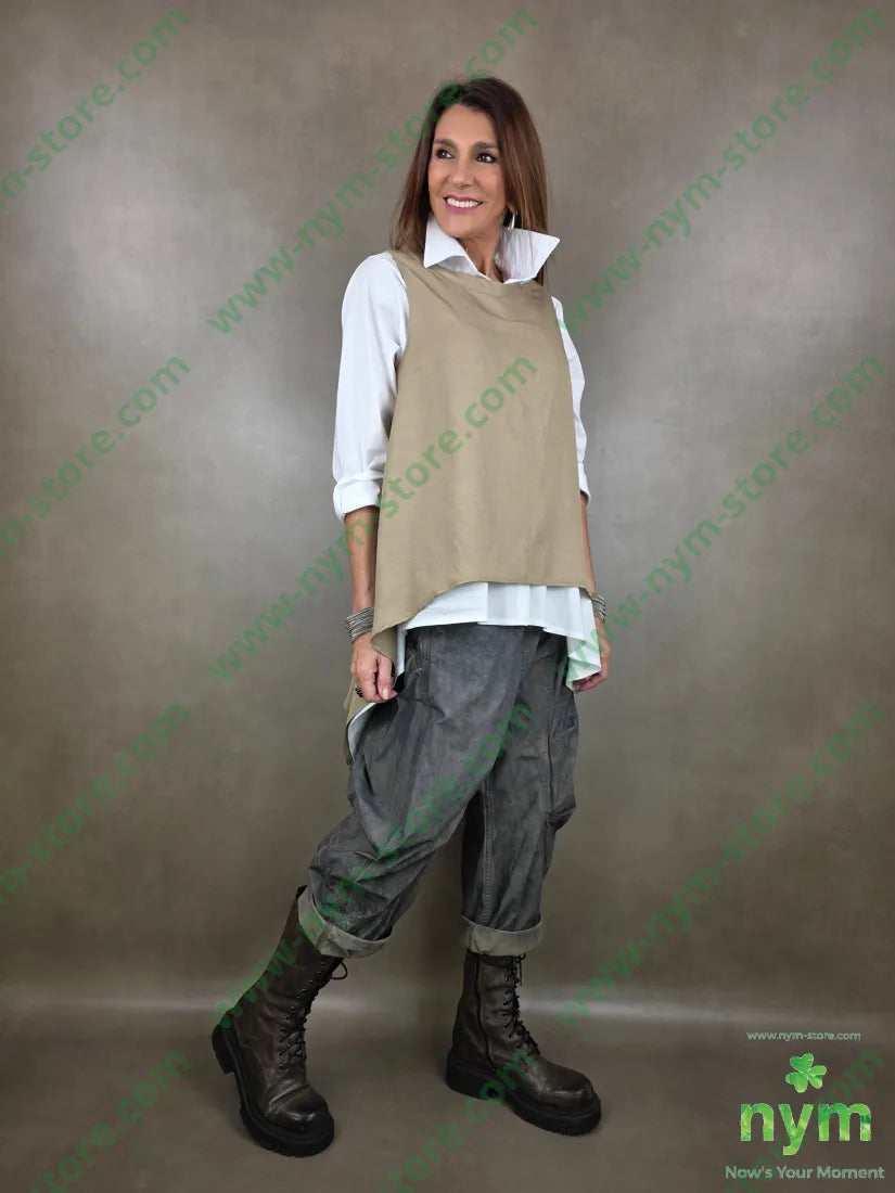gilet scollato dietro 77vi23li U / CAMMELLO / PE26 CAPOSPALLA