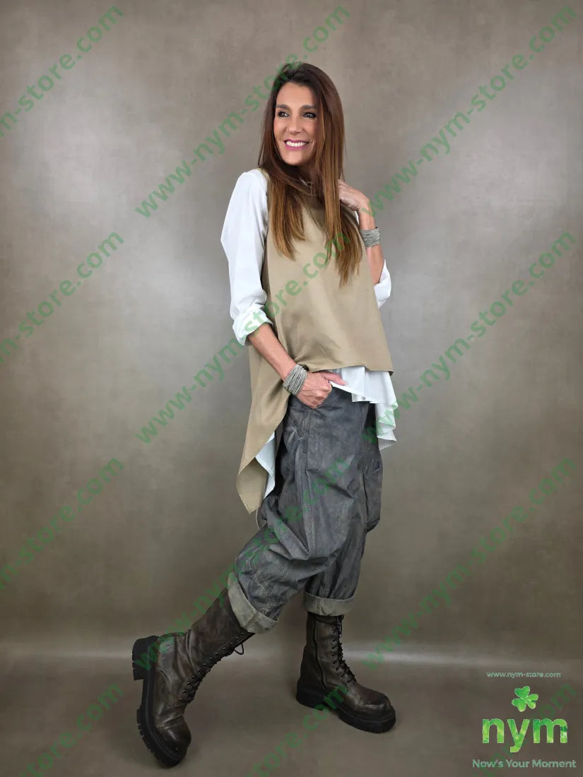 gilet scollato dietro 77vi23li U / CAMMELLO / PE26 CAPOSPALLA