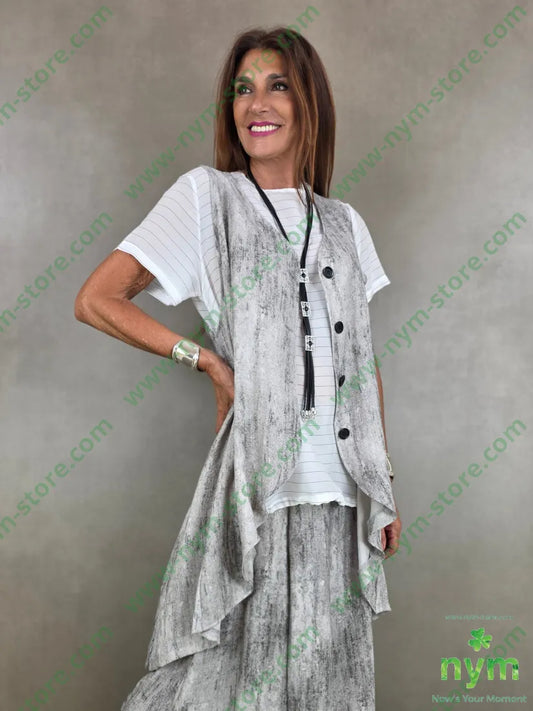 gilet stampa maltinta super over 85vi15ny - U / GRIGIO C. / PE26 - CAPOSPALLA