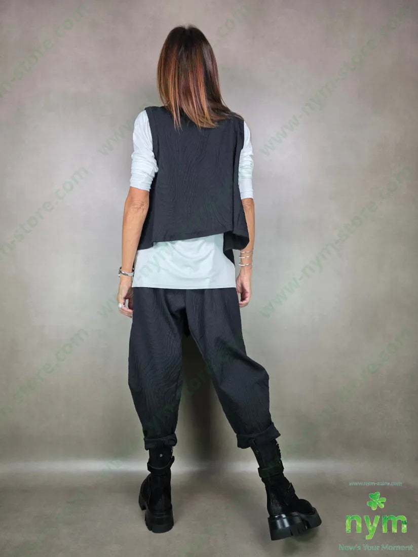 gilet tessuto a maglia 53pl45co1ea U / NERO / AI25 CAPOSPALLA
