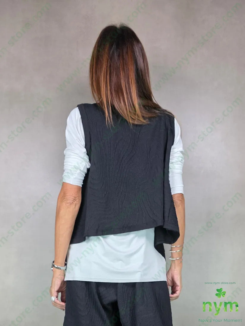 gilet tessuto a maglia 53pl45co1ea U / NERO / AI25 CAPOSPALLA