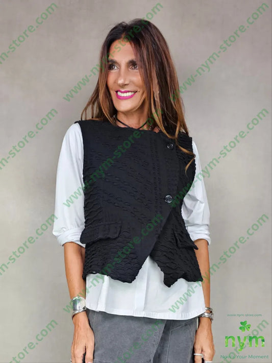gilet tessuto a maglia 57pl41co2ea U / NERO / AI25 CAPOSPALLA