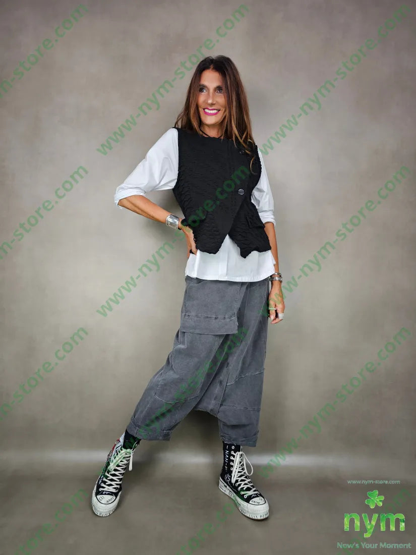 gilet tessuto a maglia 57pl41co2ea U / NERO / AI25 CAPOSPALLA