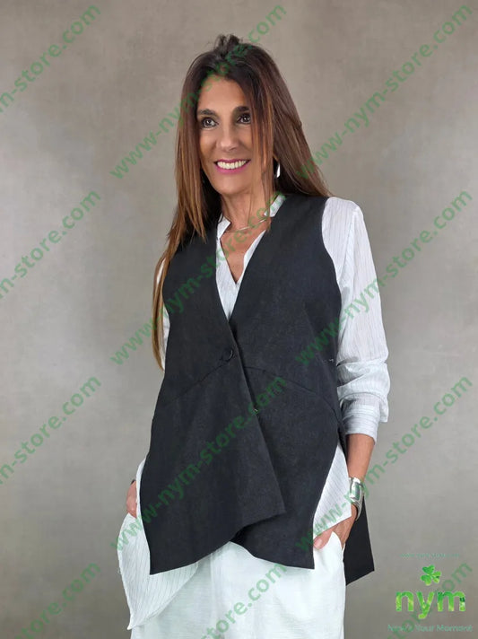 gilet trapezio interno ricamo 50pl30ny20co U / NERO / PE26 CAPOSPALLA