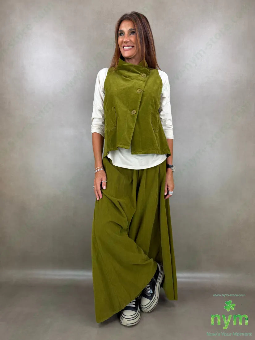 gilet velluto liscio elastan 100co - U / OLIO / AI26 - CAPOSPALLA