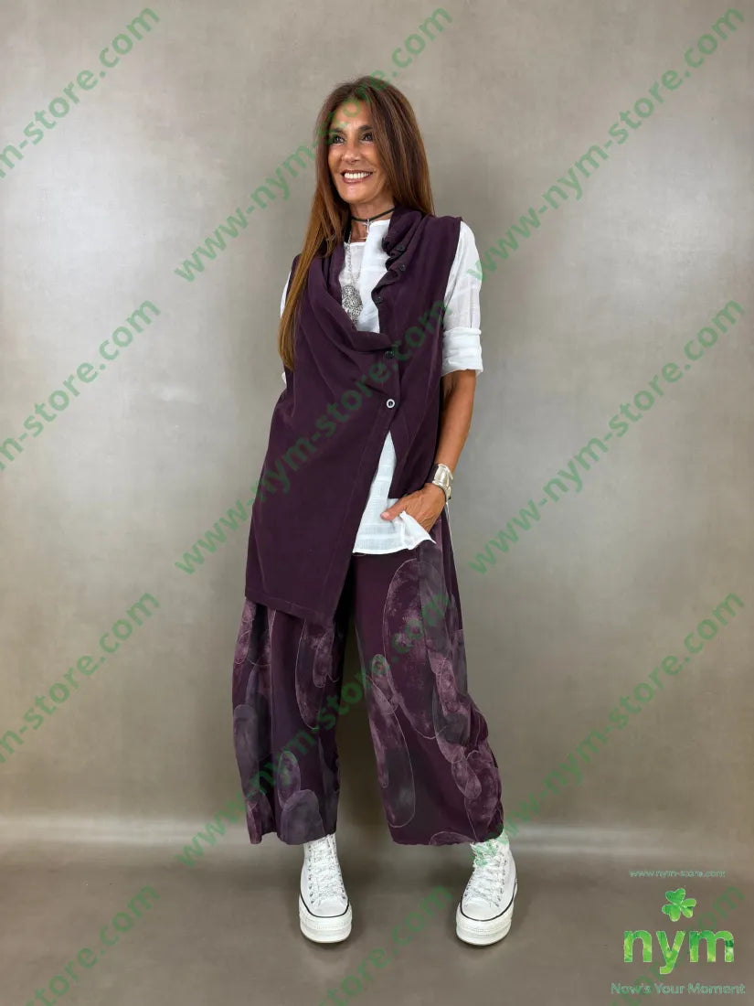 gilet velluto sei bottoni 100co - U / BORDO / AI26 - CAPOSPALLA