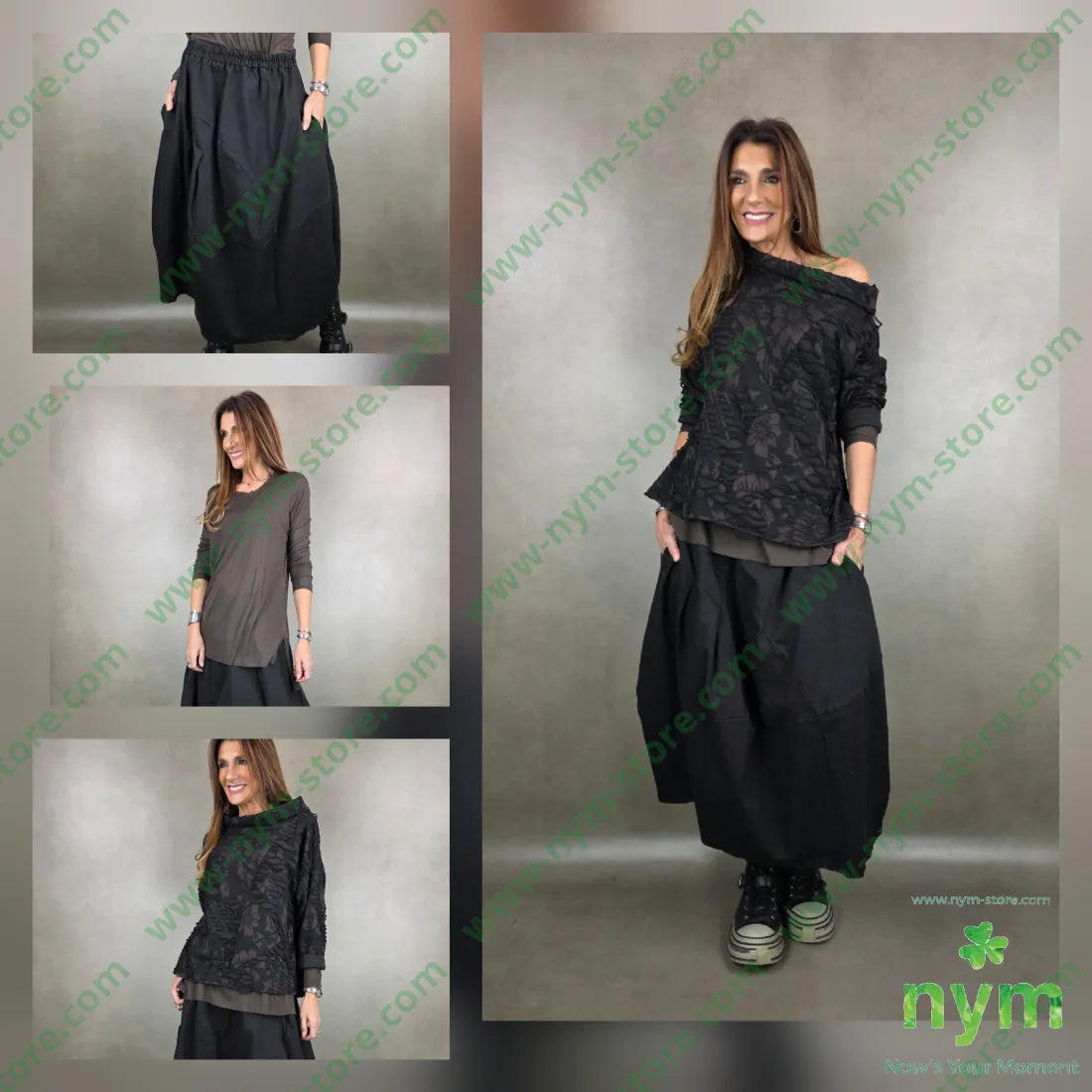 gonna anfora elasticizzata 73co25pl2ea U / NERO / AI25 GONNA