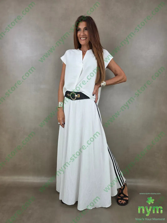 gonna bande tessuto martellato 85vi15ny - U / PANNA / PE26 - GONNA