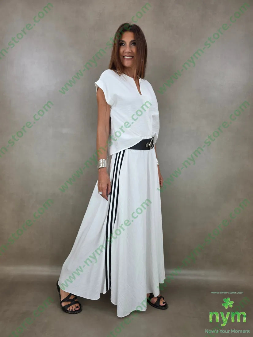 gonna bande tessuto martellato 85vi15ny - U / PANNA / PE26 - GONNA