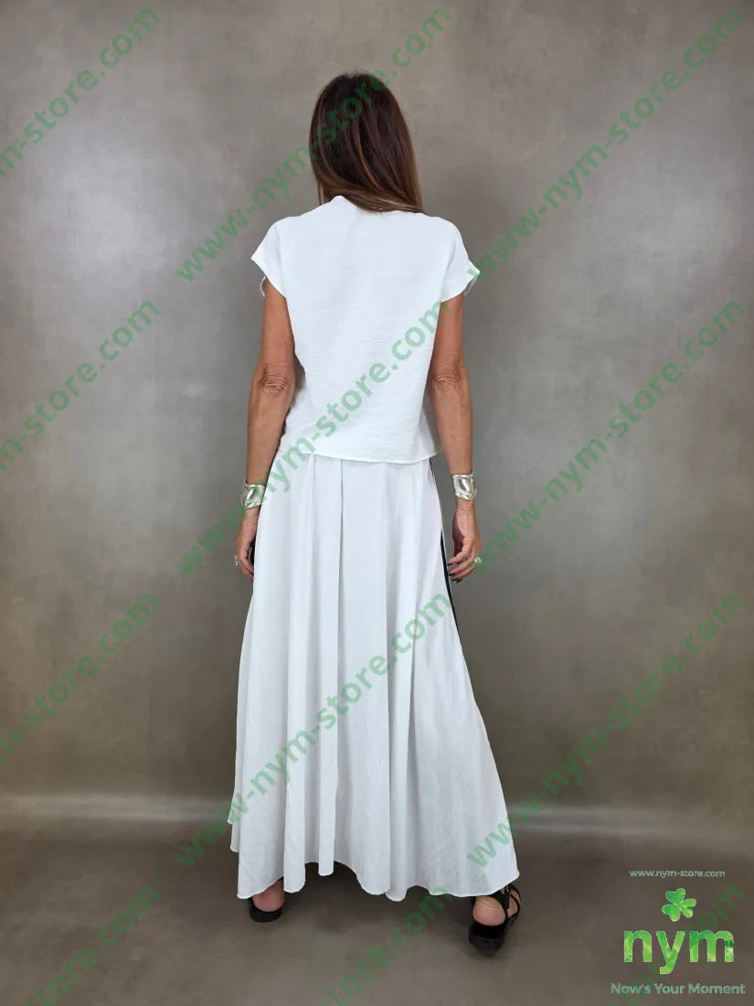 gonna bande tessuto martellato 85vi15ny - U / PANNA / PE26 - GONNA