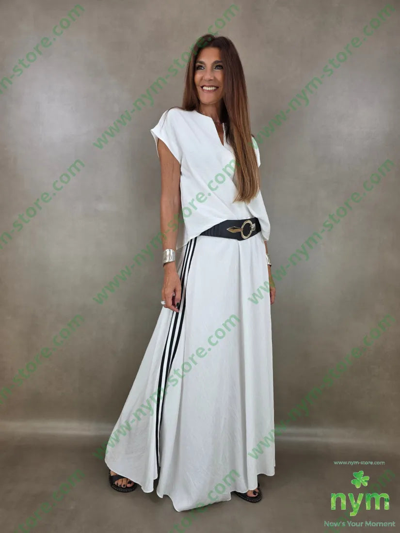 gonna bande tessuto martellato 85vi15ny - U / PANNA / PE26 - GONNA