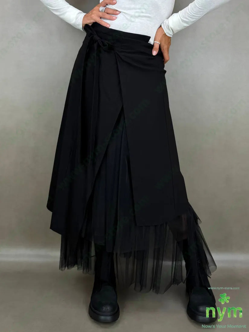 gonna bengalina con tulle 50pl40vi18pa2ea - S / NERO / AI26 - GONNA