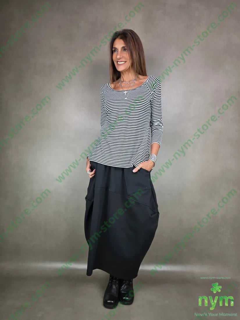 gonna due pieghe anfora 80co15pl5ea U / NERO / AI25 GONNA