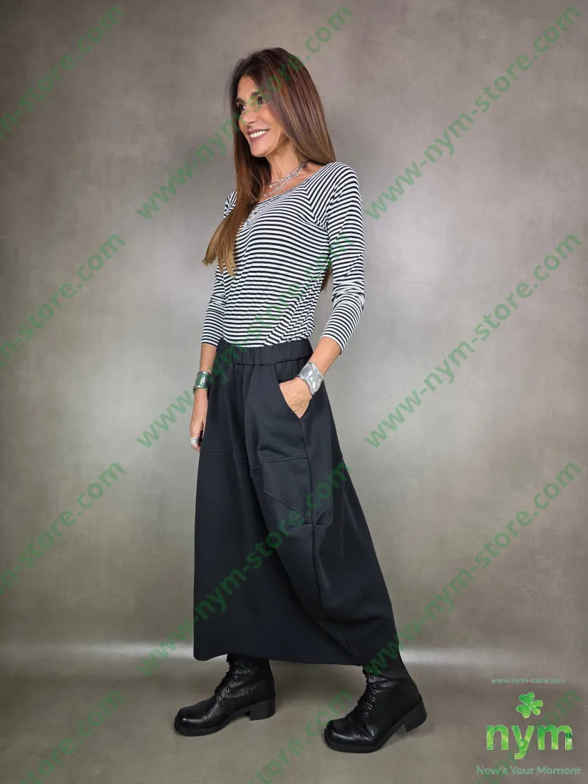 gonna due pieghe anfora 80co15pl5ea U / NERO / AI25 GONNA