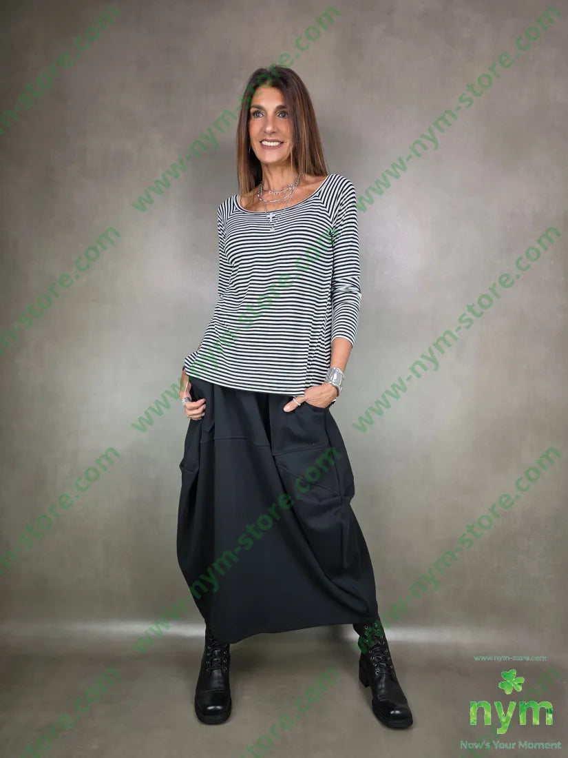 gonna due pieghe anfora 80co15pl5ea U / NERO / AI25 GONNA