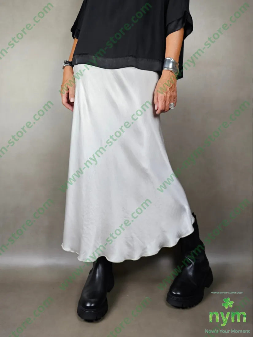 gonna longuette raso viscosa U / PANNA / PE25 GONNA