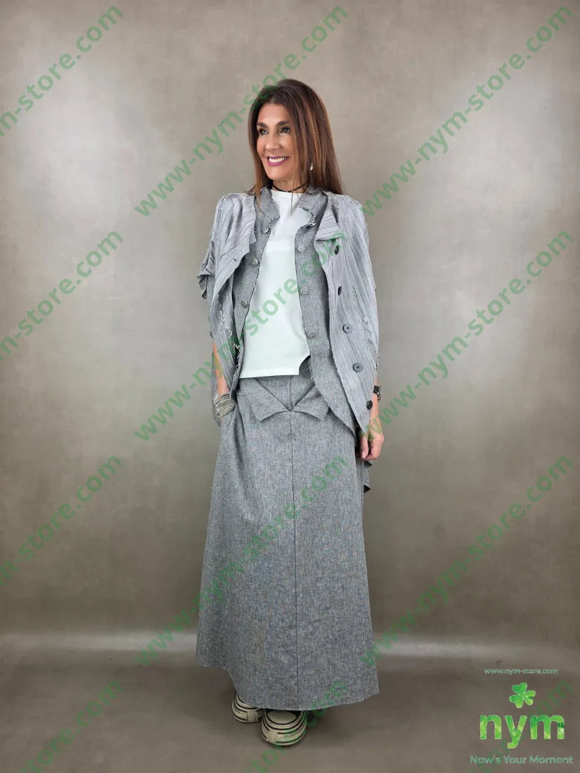 gonna lunga tessuto lino 68co17li13pl2e - GONNA