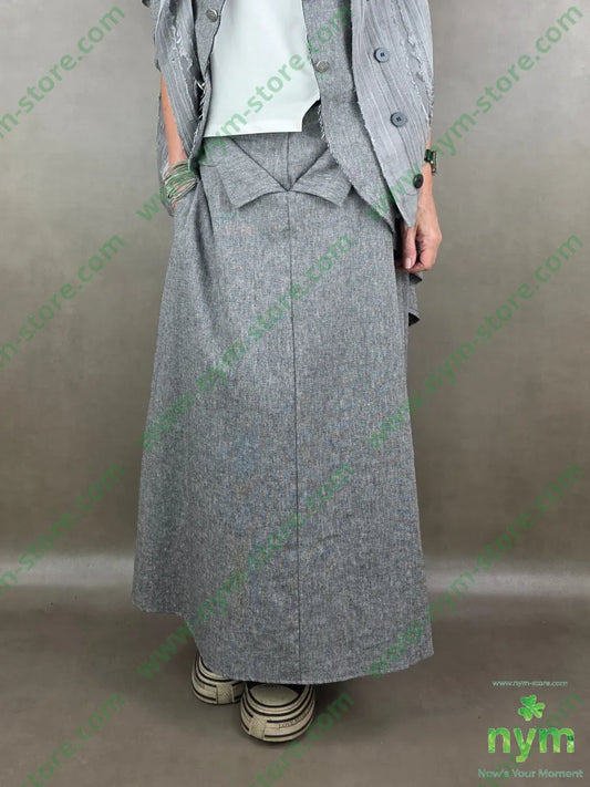 gonna lunga tessuto lino 68co17li13pl2e - GONNA