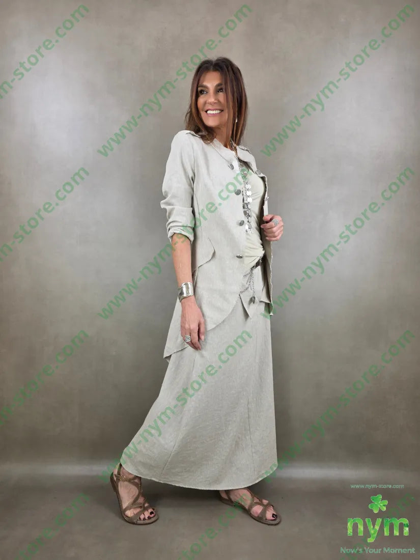 gonna lunga tessuto lino 68co17li13pl2e - GONNA