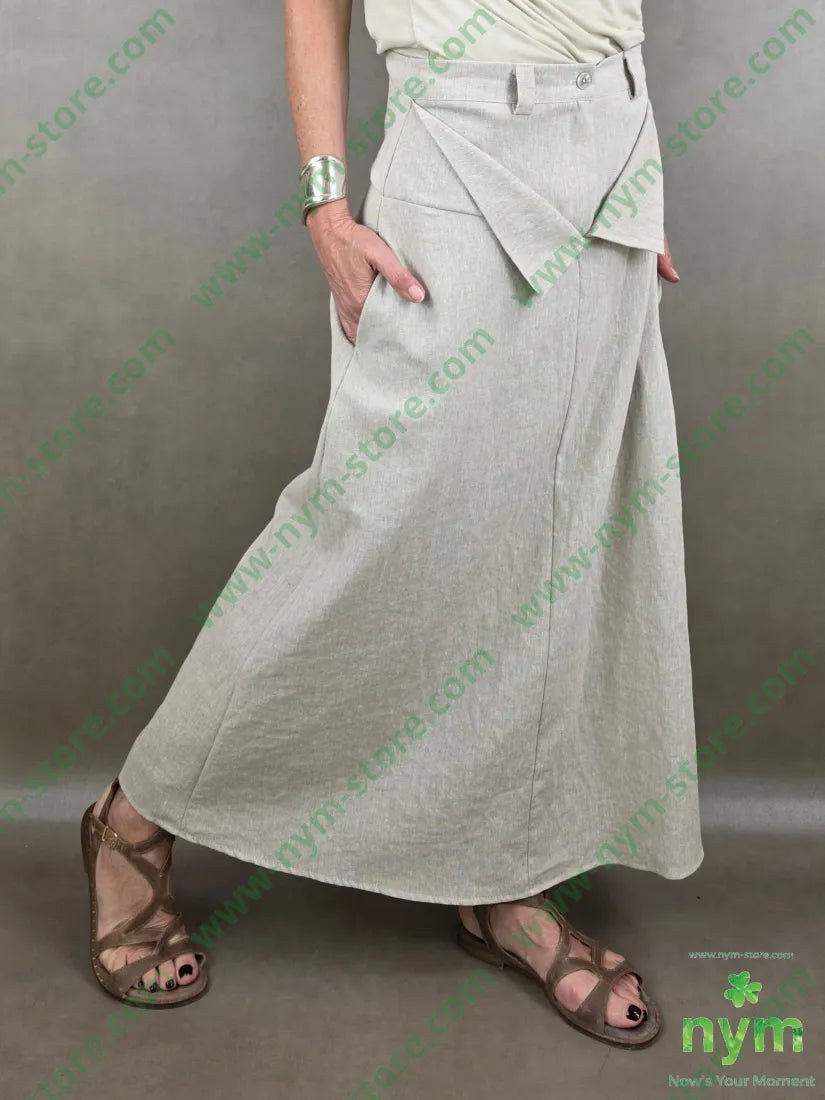 gonna lunga tessuto lino 68co17li13pl2e - GONNA