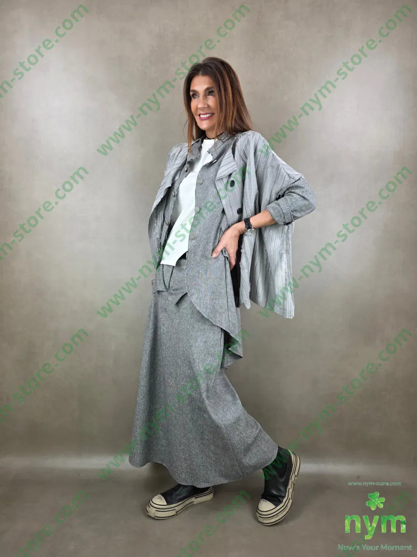 gonna lunga tessuto lino 68co17li13pl2e - GONNA