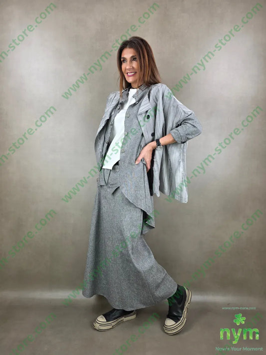 gonna lunga tessuto lino 68co17li13pl2e - GONNA