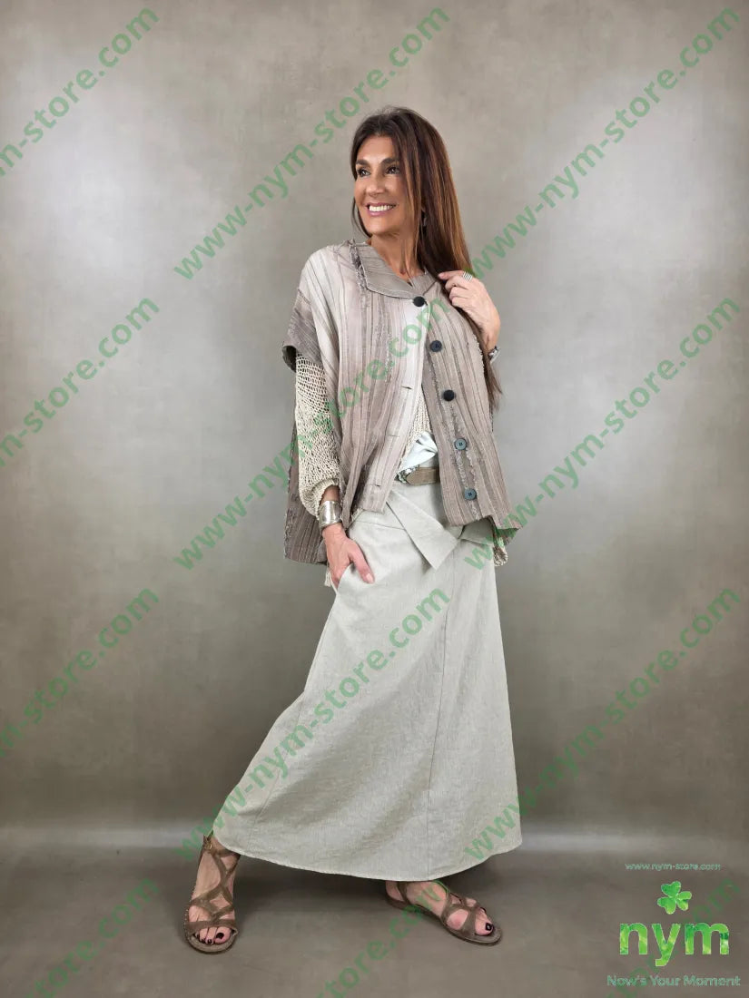 gonna lunga tessuto lino 68co17li13pl2e - GONNA