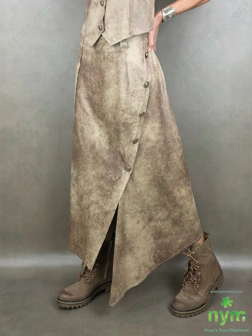 gonna pelle invecchiata 90pl10ea 1 / BEIGE / PE26 GONNA