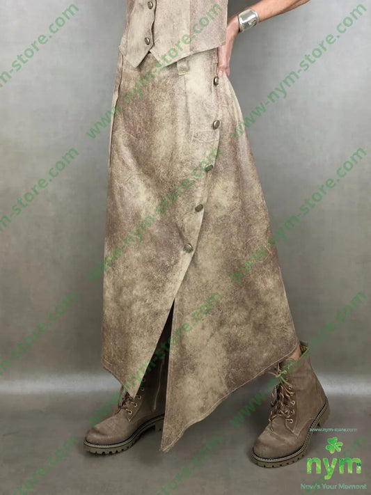 gonna pelle invecchiata 90pl10ea 1 / BEIGE / PE26 GONNA