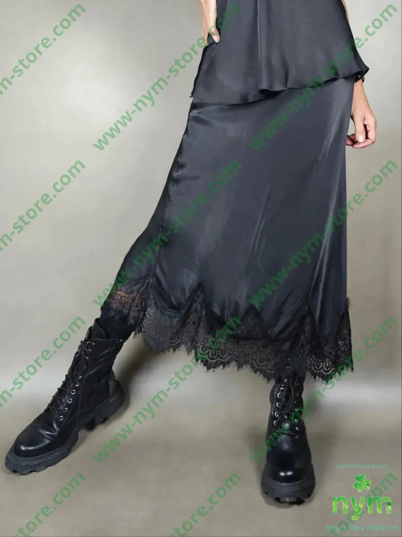 gonna pizzo fondo lunga 100vi U / NERO / AI25 GONNA