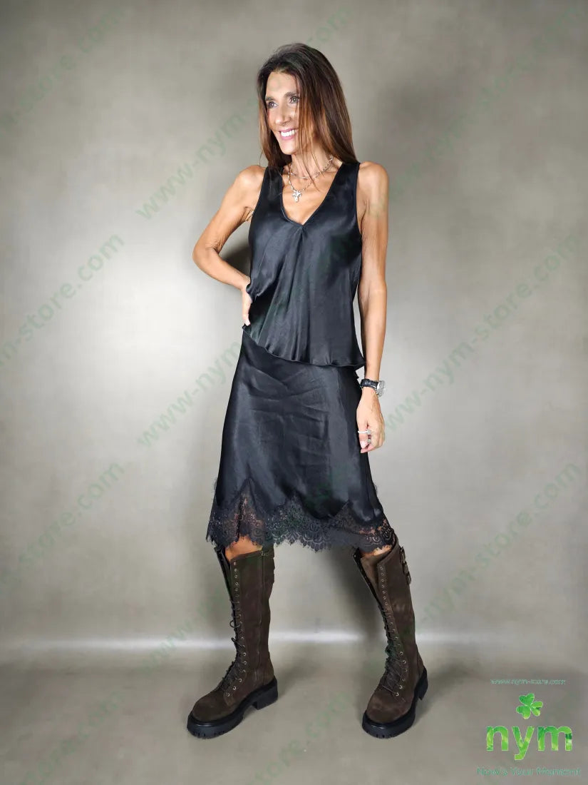 gonna pizzo fondo midi 100vi GONNA