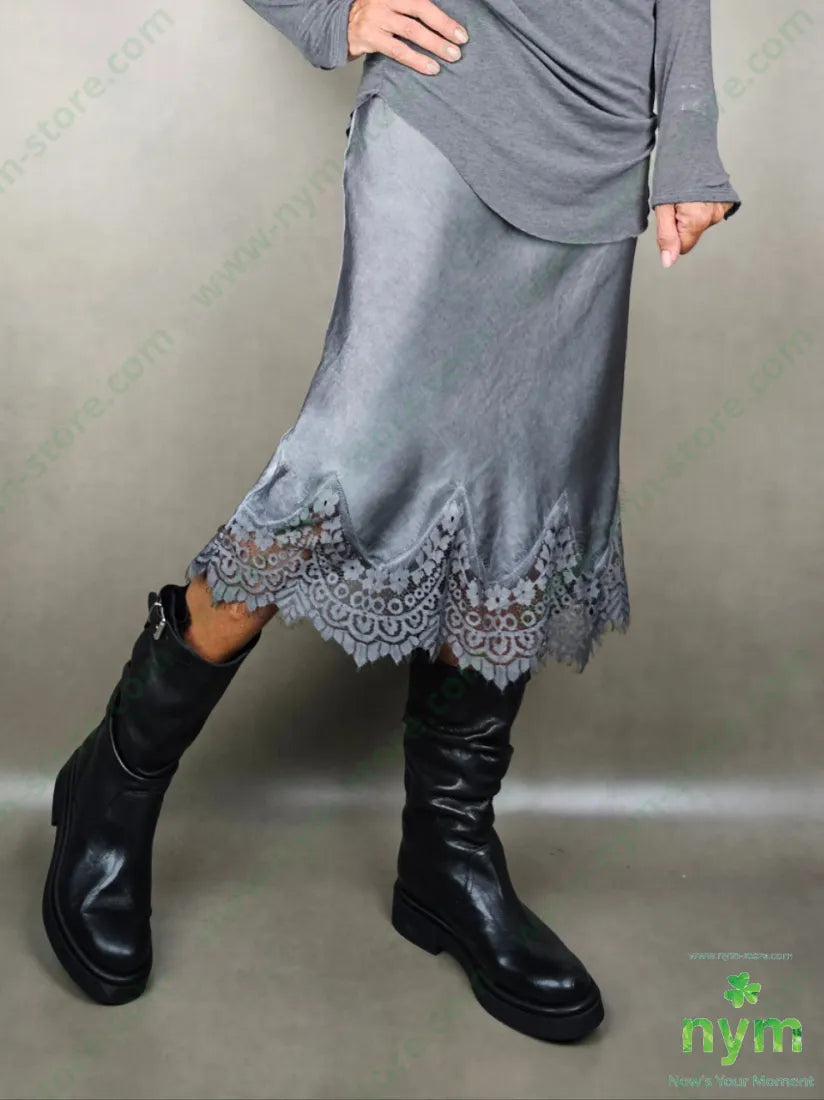 gonna pizzo fondo midi 100vi U / ANTRACITE / AI25 GONNA