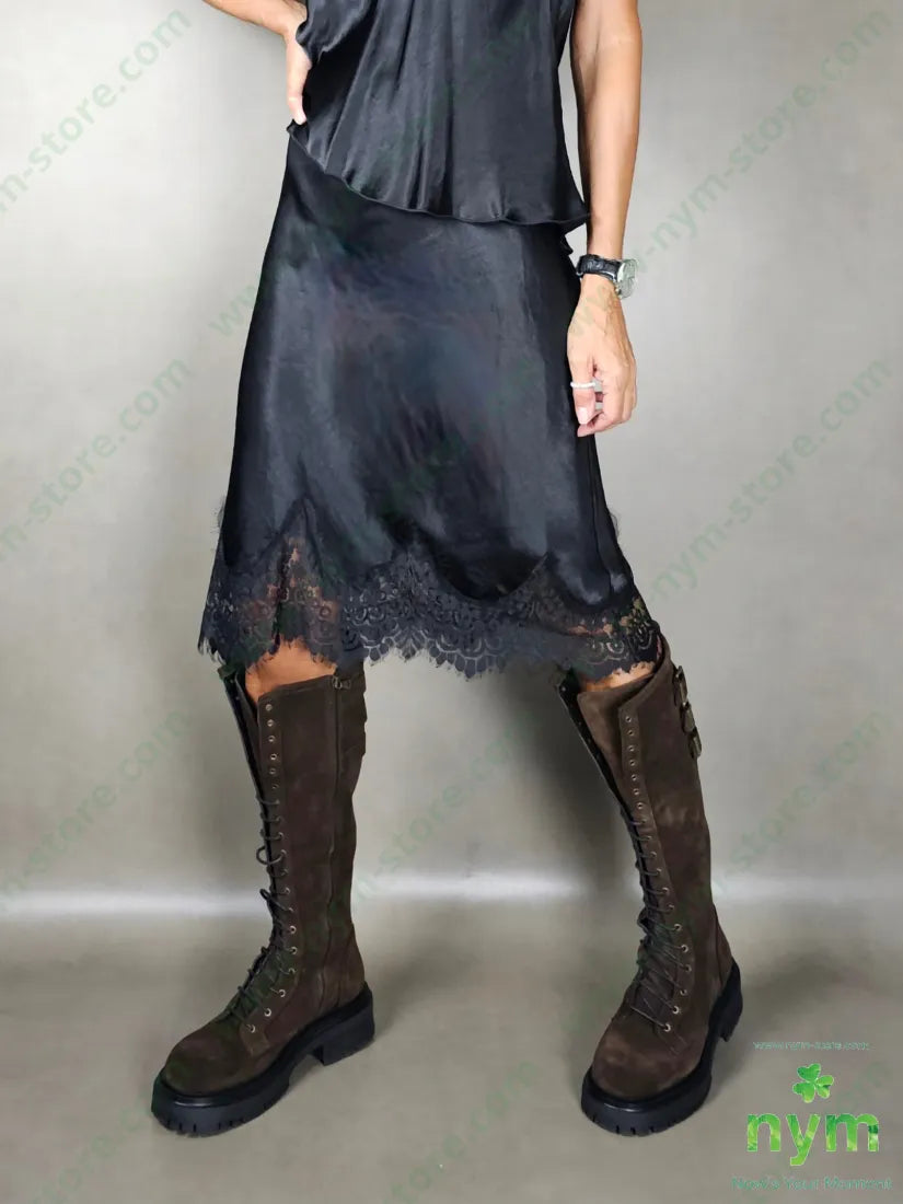 gonna pizzo fondo midi 100vi GONNA