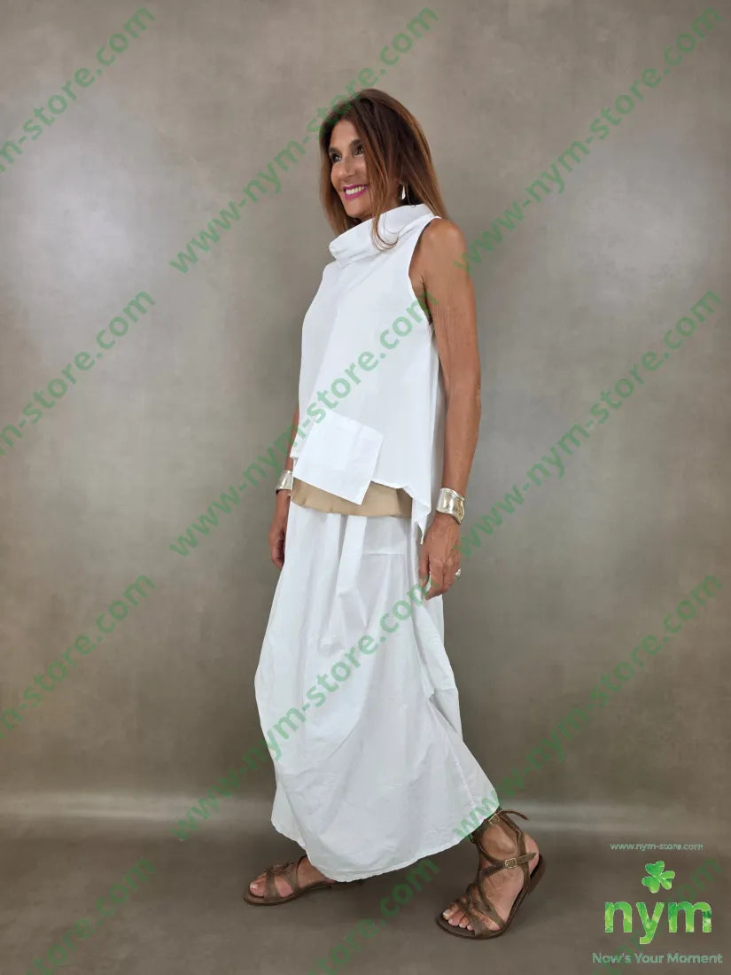 gonna puro cotone stropicciata 100co - U / BIANCO / PE26 - GONNA