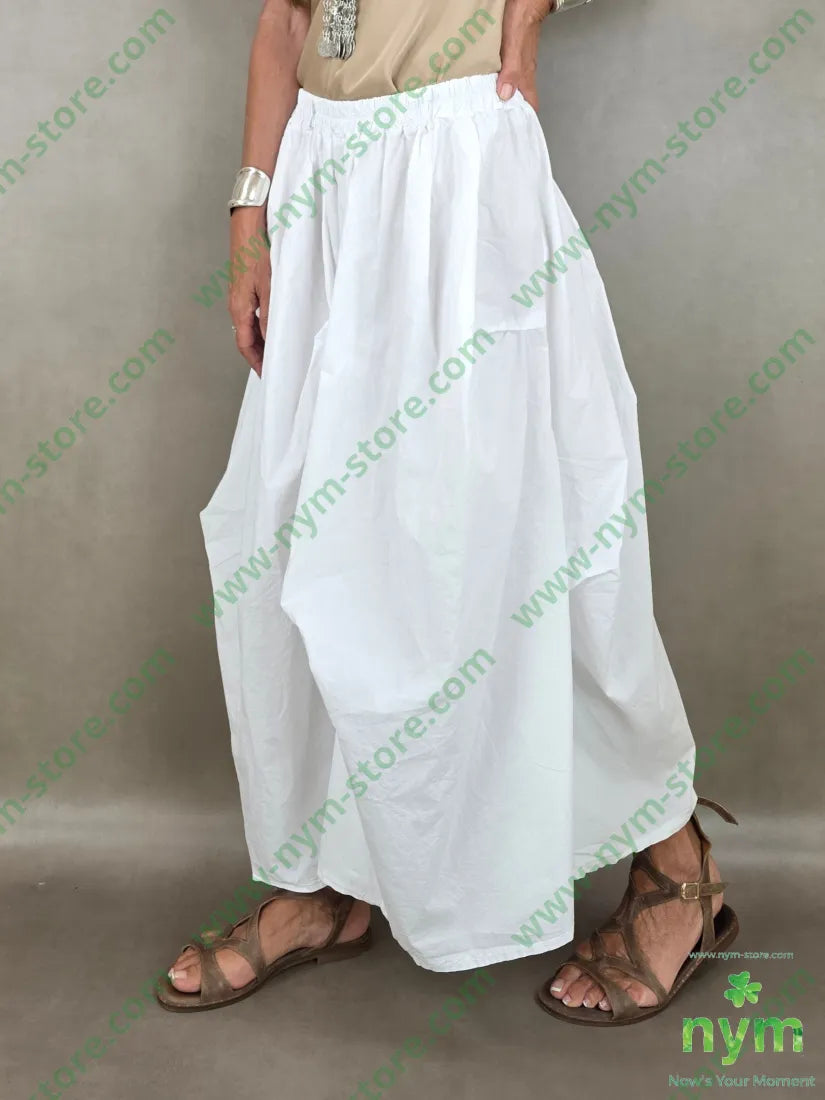 gonna puro cotone stropicciata 100co - U / BIANCO / PE26 - GONNA