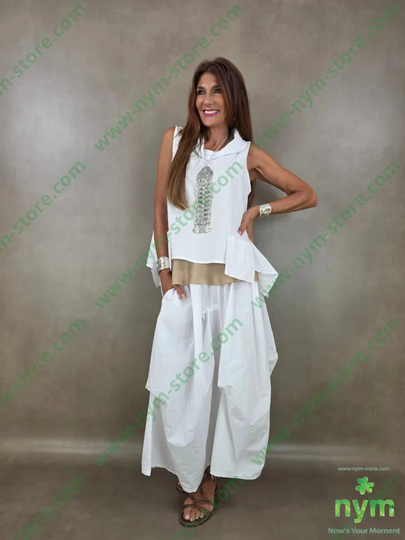 gonna puro cotone stropicciata 100co - U / BIANCO / PE26 - GONNA