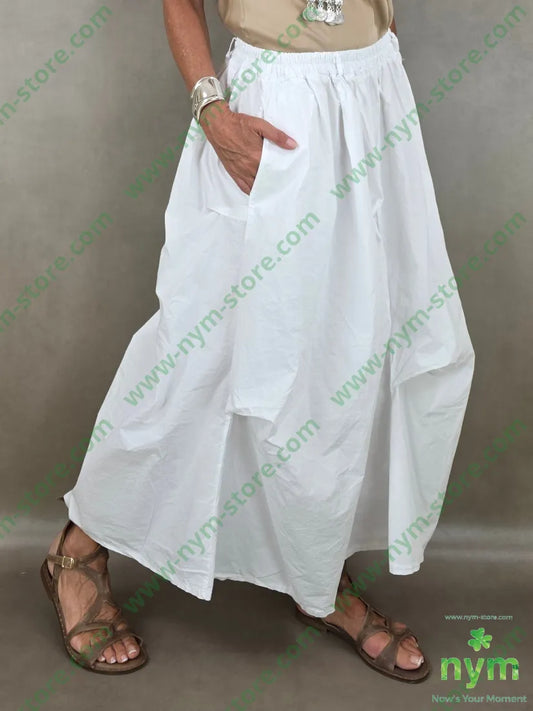 gonna puro cotone stropicciata 100co - U / BIANCO / PE26 - GONNA