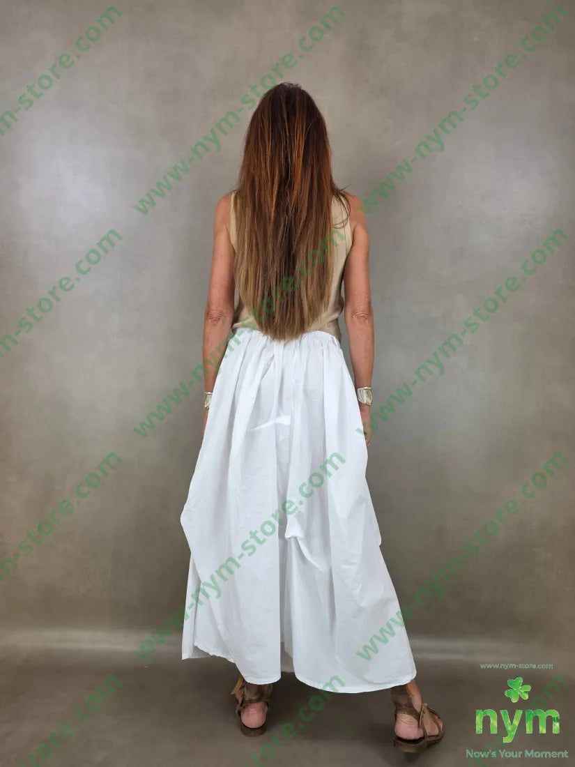 gonna puro cotone stropicciata 100co - U / BIANCO / PE26 - GONNA
