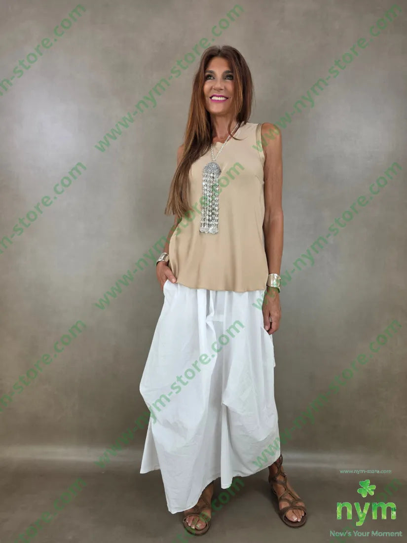 gonna puro cotone stropicciata 100co - U / BIANCO / PE26 - GONNA