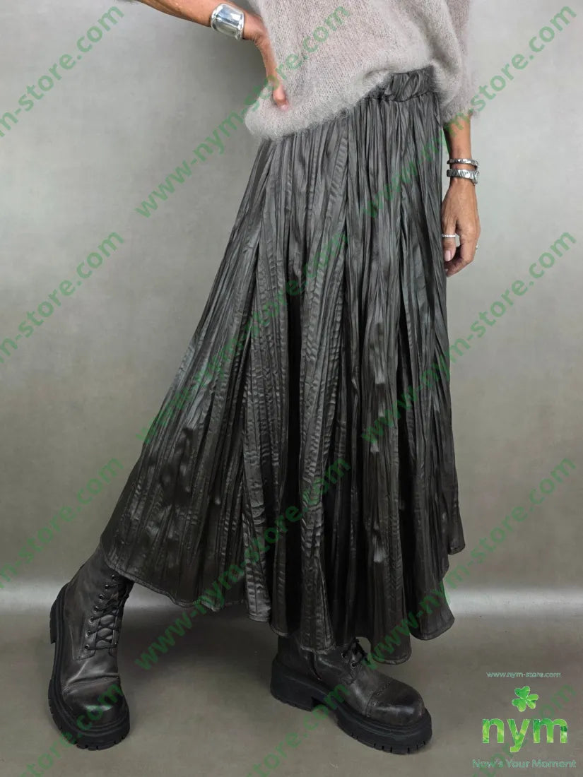 gonna stropicciata effetto pelle 100pl U / FANGO S. / AI25 GONNA