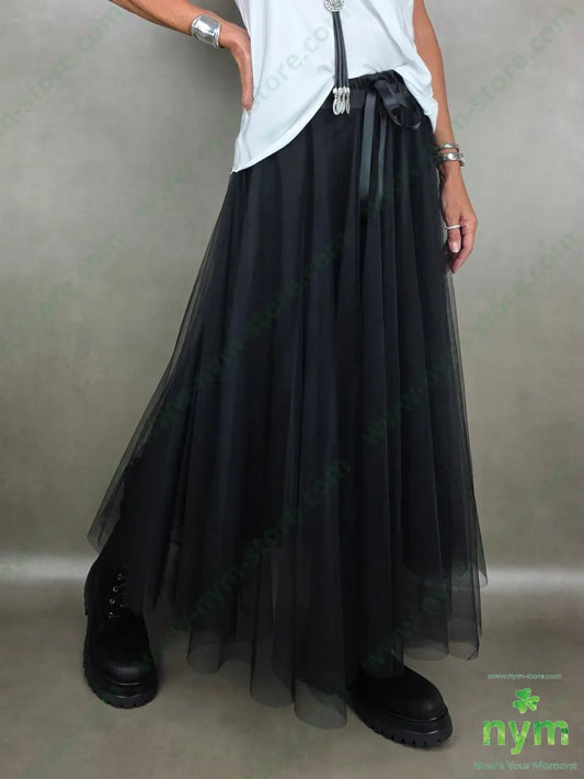 gonna tulle foderata 100pl U / NERO / AI25 GONNA