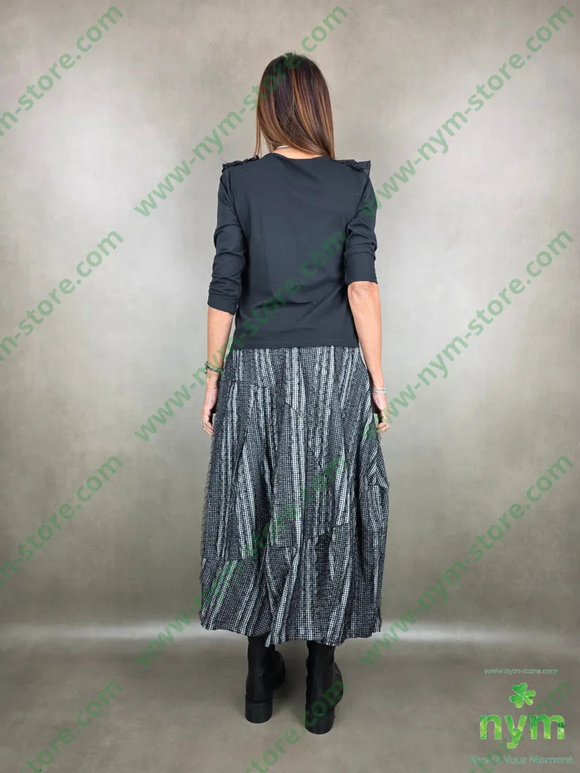 gonna vichy e tulle 93co7pl U / NERO / PE26 GONNA