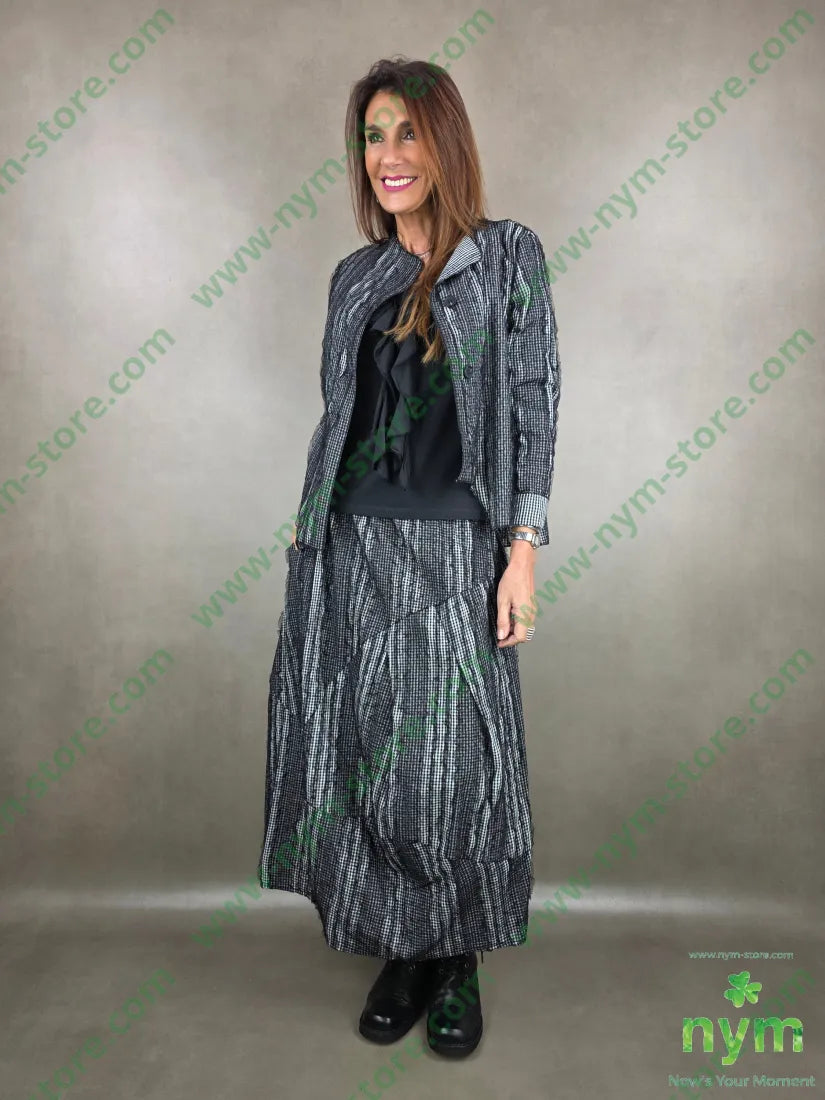 gonna vichy e tulle 93co7pl U / NERO / PE26 GONNA