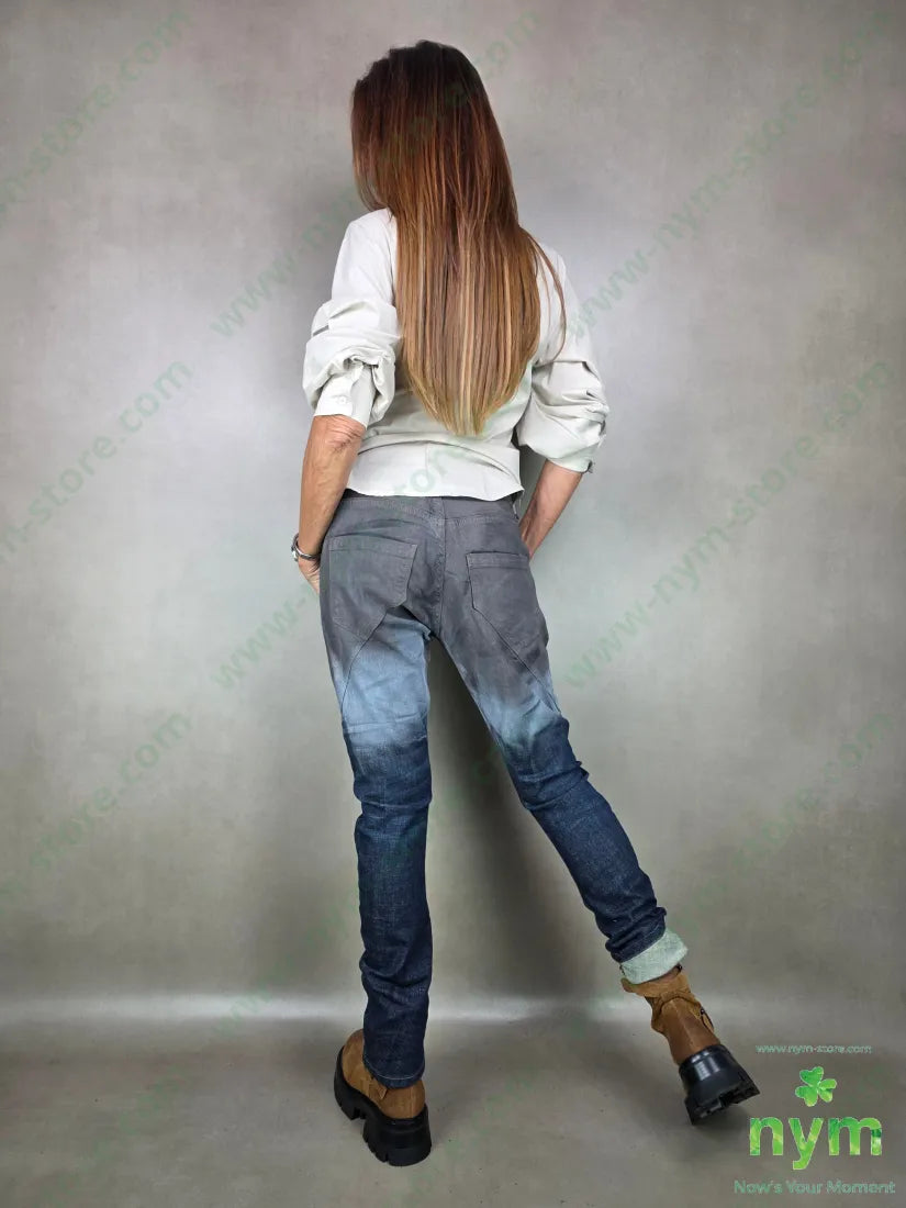 jeans a spruzzo marrone 98co2ea PANTALONE