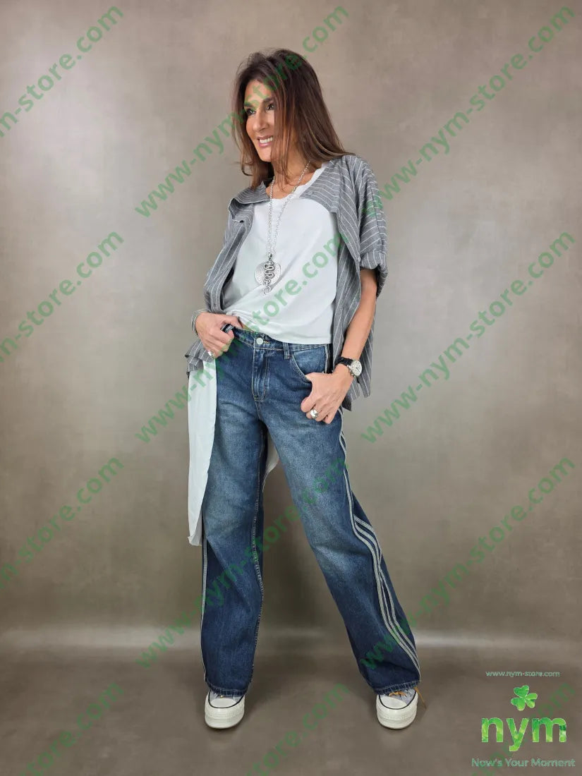 jeans bande laterali 90co6pl4vi PANTALONE