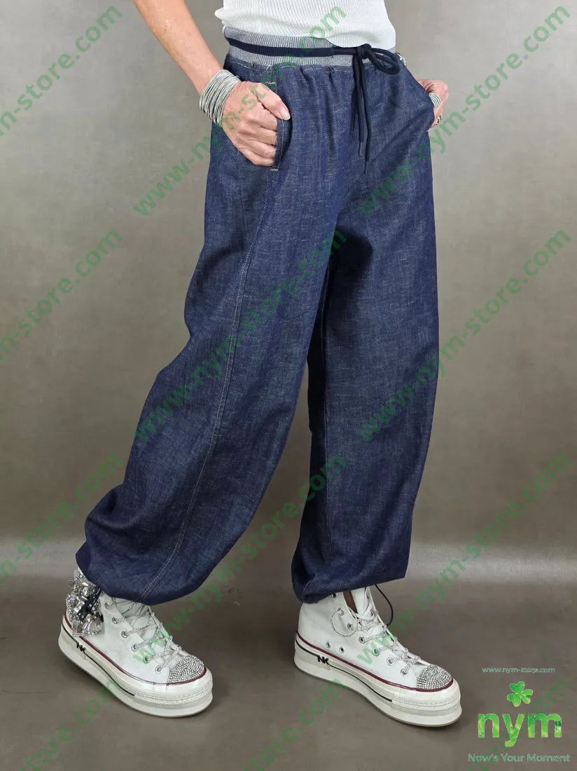 jeans coulisse fondo regolabile 76co20pl4eli S / DENIM / PE26 PANTALONE